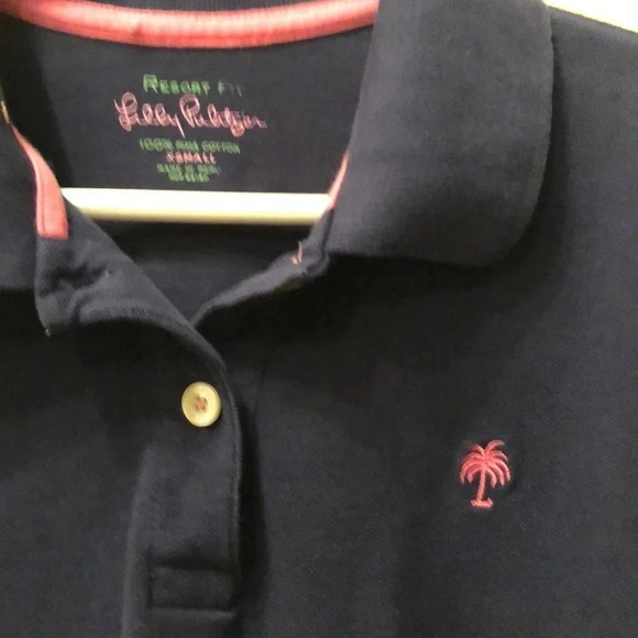 LILLY PULITZER EUC GIRLS NAVY SHIRT TOP POLO UNIFORM SUMMER BLUE GOLF SIZE XS - Picture 2 of 4